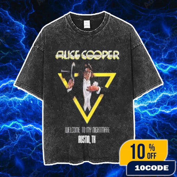 Alice Cooper Welcome To My Nightmare World Tour 2025 At Austin TX Merch Vintage Washed Unisex T-Shirt
