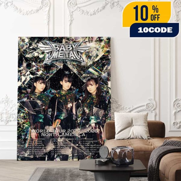 Babymetal World Tour 2025-2026 North American Poster Event With Tour Dates Poster Canvas Home Decor