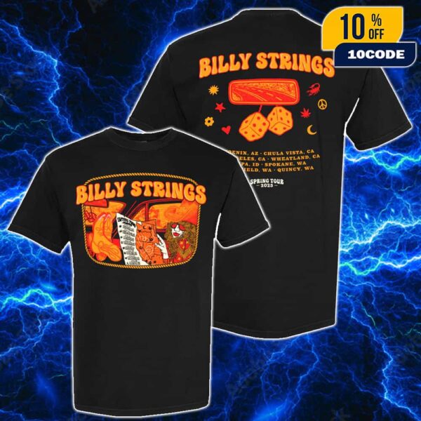 Billy Strings Spring Tour 2025 Outlaw Tour Tee May Dates Billie Buck Two Sides Merch Unisex T-Shirt