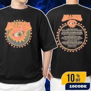 Bonnaroo Music And Arts Festival June 12-15 2025 At Manchester TN Eye Artwork With Line Up Backprint Unisex T-Shirt Merchandise