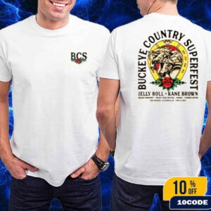 Buckeye Country Superfest 2025 Merch Tee BCS Horses And Roses With Jelly Roll And Kane Brown Classic Two SIdes Shirt