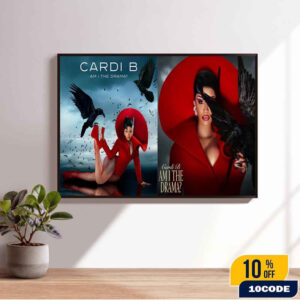 Cardi B Am I The Drama Album Poster Strikes In Red 2025 Home Decor Poster Horizontal
