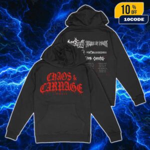 Chaos And Carnage 2025 Tour Merch New Arrivals Tour Dates Backprint Unisex Hoodie