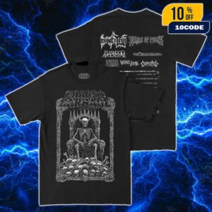 Chaos And Carnage 2025 Tour Merch White Skull King Tee With Line Up x Tour Dates Backprint New Arrivals Unisex T-Shirt