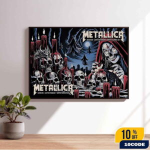 Full Shows Poster Artwork By Brandon Heart Metallica M72 Santa Clara 2025 North American Tour At Levi’s Stadium No Repeat Weekend On June 20-22 Home Decor Poster Horizontal