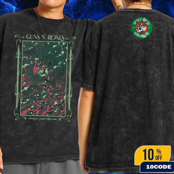 Gun N’ Roses Show In Aarhus Denmark On June 29 2025 Fan Gifts Wash Tee Shirt Two Sides
