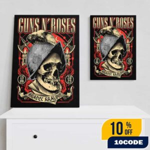Guns N’ Roses Anniversary 30th Birthday Rock For People Festival Tour Poster June 15 2025 At Park 360 Hradec Kralove Poster Canvas