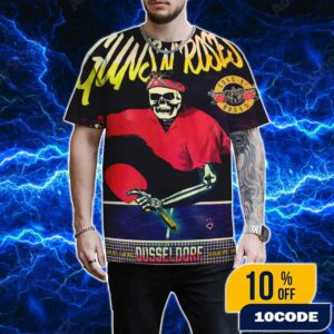 Guns N’ Roses Poster Event Tour Artwork June 18 2025 At Dusseldorf Germany Merkur Spiel-Arena All Over Print Graphic T-Shirt, Hoodie