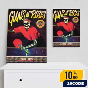 Guns N’ Roses Poster Event Tour Artwork June 18 2025 At Dusseldorf Germany Merkur Spiel-Arena Poster Canvas