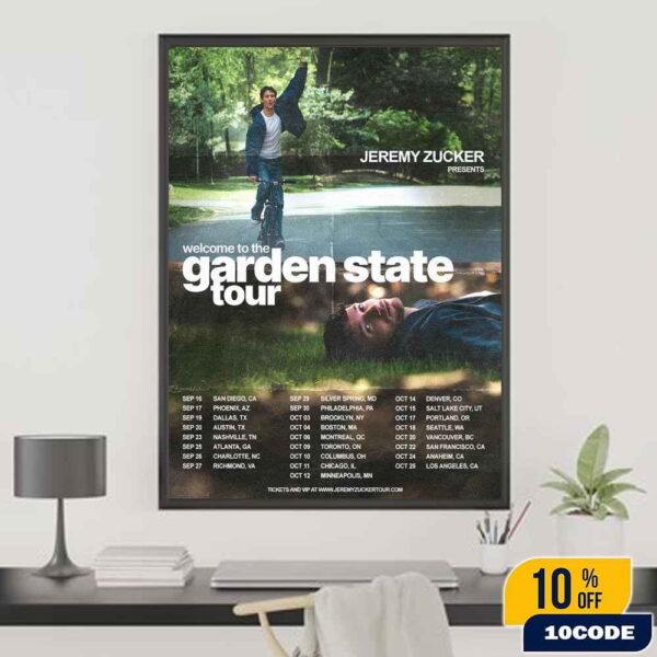 Jeremy Zucker Welcome To The Garden State Tour 2025 Dates List Home Decor Poster Canvas