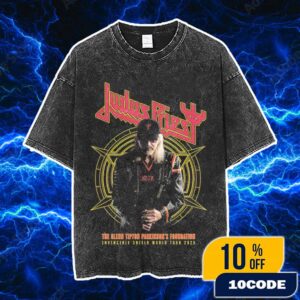 Judas Priest Shield Of Pain The Glenn Tipton Parkinson’s Foundation Invincible Shield World Tour 2025 Unisex Washed T-Shirt