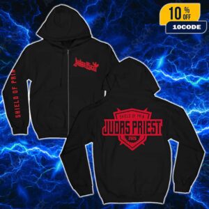 Judas Priest The Shield Of Pain Logo Tour 2025 Collection Unisex Zipped Hoodie
