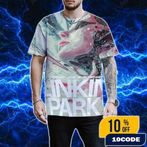 Linkin Park From Zero World Tour Poster Art By PJ Richardson At Berlin Germany June 18 2025 At Olympiastadion All Over Print Graphic T-Shirt, Hoodie