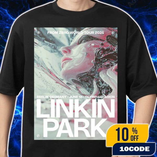 Linkin Park From Zero World Tour Poster Art By PJ Richardson At Berlin Germany June 18 2025 At Olympiastadion Merch Unisex T-Shirt