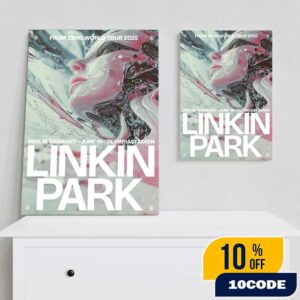 Linkin Park From Zero World Tour Poster Art By PJ Richardson At Berlin Germany June 18 2025 At Olympiastadion Poster Canvas