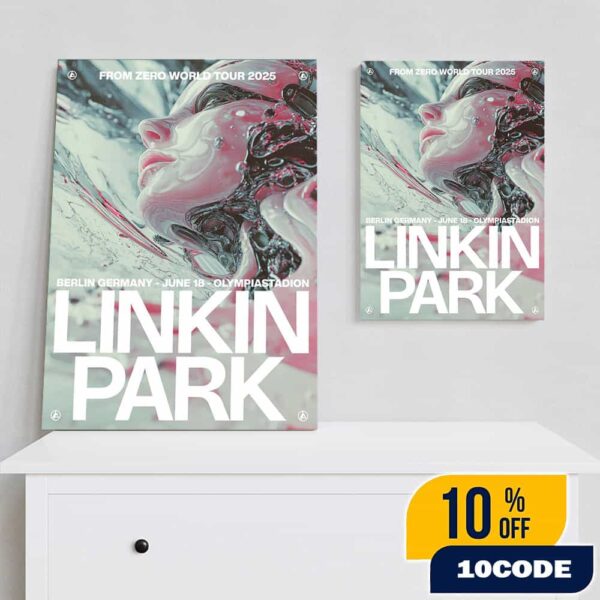 Linkin Park From Zero World Tour Poster Art By PJ Richardson At Berlin Germany June 18 2025 At Olympiastadion Poster Canvas