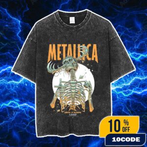 Metallica Commemorate Load Remastered Until It Sleeps Limited Edition Numbered Screen Printed Poster Artwork By Luke Preece Vintage Washed Unisex T-Shirt