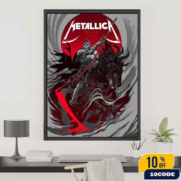 Metallica M72 Denver 2025 North American Tour Poster Pop-Up Event At Empower Field At Mile High On June 27-29 Design Artwork By Becky Cloonan Home Decor Poster Canvas