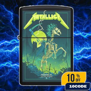 Metallica M72 Houston Skeleton Reaper Poster Artwork By Vance Kelly June 14 2025 At NRG Stadium TX North American Tour Lighter Box