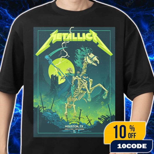 Metallica M72 Houston Skeleton Reaper Poster Artwork By Vance Kelly June 14 2025 At NRG Stadium TX North American Tour Merch Unisex T-Shirt