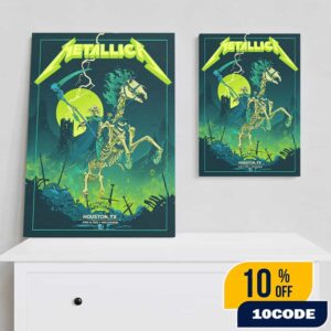 Metallica M72 Houston Skeleton Reaper Poster Artwork By Vance Kelly June 14 2025 At NRG Stadium TX North American Tour Poster Canvas