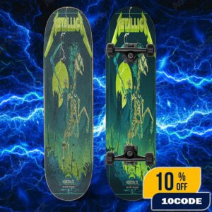 Metallica M72 Houston Skeleton Reaper Poster Artwork By Vance Kelly June 14 2025 At NRG Stadium TX North American Tour Skateboard Event Deck