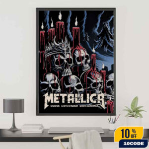 Metallica M72 Santa Clara 2025 Night 1 Venue Poster At Levi’s Stadium In California On June 20 Art Work By Brandon Heart Merch Poster Canvas Home Decor