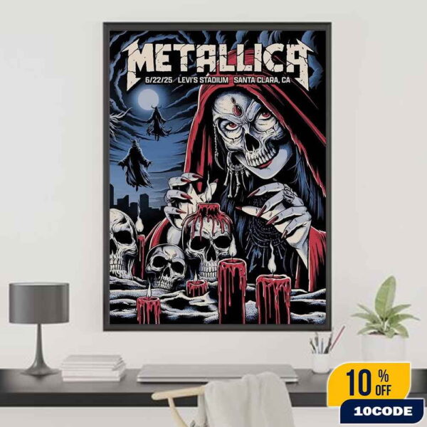 Metallica M72 Santa Clara Night 2 On June 22 2025 North American Tour At Levi’s Stadium No Repeat Weekend Poster Event Artwork By Brandon Heart Home Decor Poster Canvas