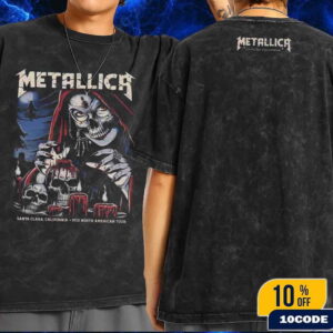 Metallica M72 Santa Clara Night 2 On June 22 2025 North American Tour At Levi’s Stadium No Repeat Weekend Poster Event Artwork By Brandon Heart Wash Merch T-Shirt Two Sides