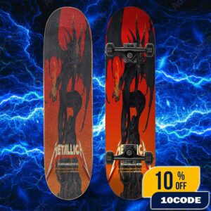Metallica M72 Santa Clara North American Tour June 20-22 2025 At Levi’s Stadium California Pop-Up Shop Poster Artwork By Vance Kelly Skateboard Event Deck
