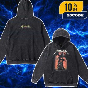 Metallica M72 Santa Clara Poster Artwork By Vance Kelly Pop Up Shop North American Tour June 20 22 2025 At Levi’s Stadium California Two Sides Unisex Washed Hoodie