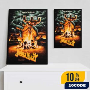 Official Screen Prints Judas Priest Band At Hellfest June 19-22 2025 At Clisson France Poster Design Artwork By Max Loffler Poster Canvas
