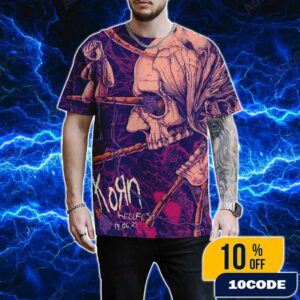 Official Screen Prints Korn Band At Hellfest June 19-22 2025 At Clisson France Poster Design Artwork By Sinpiggyhead All Over Print Graphic T-Shirt, Hoodie