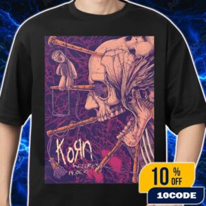 Official Screen Prints Korn Band At Hellfest June 19-22 2025 At Clisson France Poster Design Artwork By Sinpiggyhead Merch Unisex T-Shirt