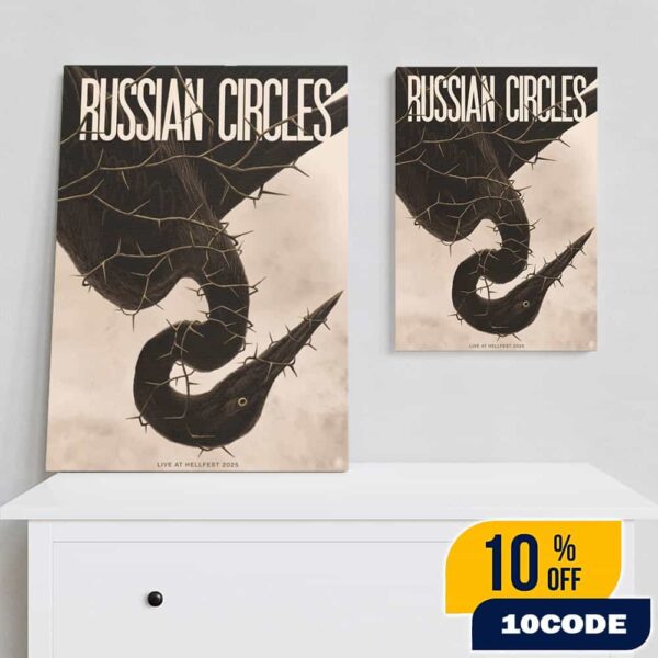 Official Screen Prints Russian Circles Band At Hellfest June 19-22 2025 At Clisson France Poster Design Artwork By Vaderetro Poster Canvas
