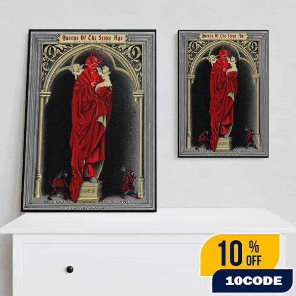 Queens Of The Stone Age The End Is Nero Tour Poster Show Limited June 10 2025 At Boston MA MGM Music Hall At Fenway Poster Canvas