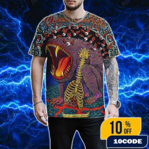 Queens Of The Stone Age Tour The End Is Nero Poster Design Artwork By Emek Studios June 17 2025 At KEMBA Live Columbus Ohio All Over Print Graphic T-Shirt, Hoodie