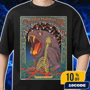 Queens Of The Stone Age Tour The End Is Nero Poster Design Artwork By Emek Studios June 17 2025 At KEMBA Live Columbus Ohio Merch Unisex T-Shirt