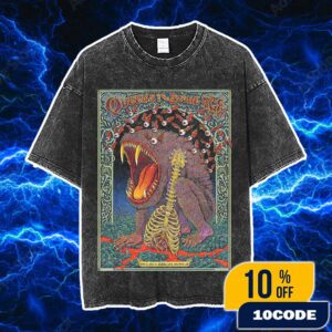 Queens Of The Stone Age Tour The End Is Nero Poster Design Artwork By Emek Studios June 17 2025 At KEMBA Live Columbus Ohio Vintage Washed Unisex T-Shirt