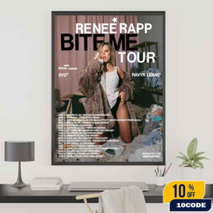 Renee Rapp Bite Me Tour 2025 Dates List With Syd And Ravyn Lenae Fan Gift Home Decor Poster Canvas