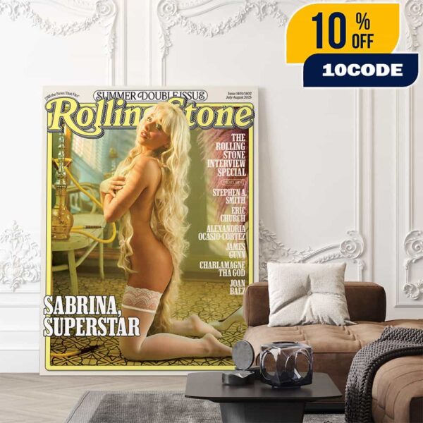 Rolling Stone Summer Double Issue July August 2025 Sabrina Carpenter Superstar Cover Magazine Poster And Merchandise Collection Poster Canvas Home Decor