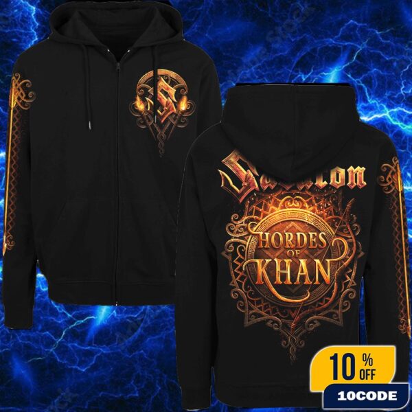 Sabaton Hordes Of Khan Zip Hoodie Merchandise Fan Gifts Unisex All Over Print Tee Shirt