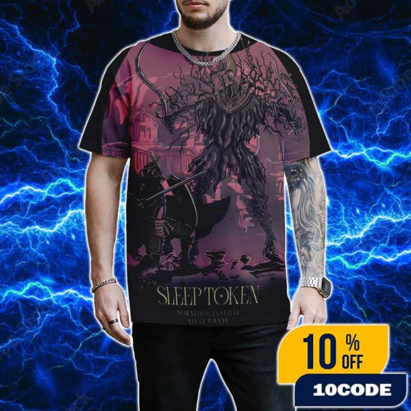 Sleep Token Take The Stage At The Download Festival June 13-15 2025 At Donington Park UK Poster Artwork By ChrisHardy Design 3D Unisex T-Shirt