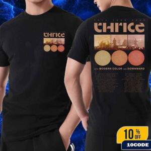 Thrice Fall Tour 2025 Cities Dates List With Modern Color And Downward Fans Gift Classic T-Shirt Two Sides