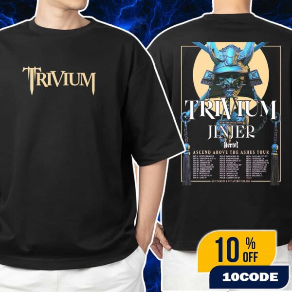 Trivium With Special Guest Jinjer x Heriot Ascend Above The Ashes Tour 2025 With Tour Dates Backprint North American Tour Unisex T-Shirt Merchandise