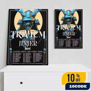 Trivium With Special Guest Jinjer x Heriot Ascend Above The Ashes Tour 2025 With Tour Dates North American Tour Poster Canvas