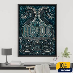 ACDC PWR UP Sweden Event Poster Tour At Ullevi Stadium Gothenburg 2025 On July 28 And August 1 Lithograph Artwork By Alexandra Fischer Home Decor Poster Canvas