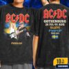 ACDC PWR UP Sweden Event Poster Tour At Ullevi Stadium Gothenburg 2025 On July 28 And August 1 Lithograph Artwork By Alexandra Fischer Wash T-Shirt Two Sides