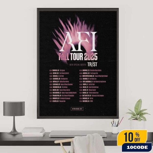 AFI Fall Tour 2025 With TRST Tour Dates Fan Gifts Home Decor Poster Canvas