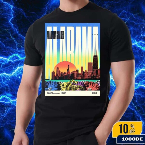 Alabama Shakes Chicago Illinois 2025 Diptych Poster At The Salt Shed Outdoors On July 15 Unisex T-Shirt